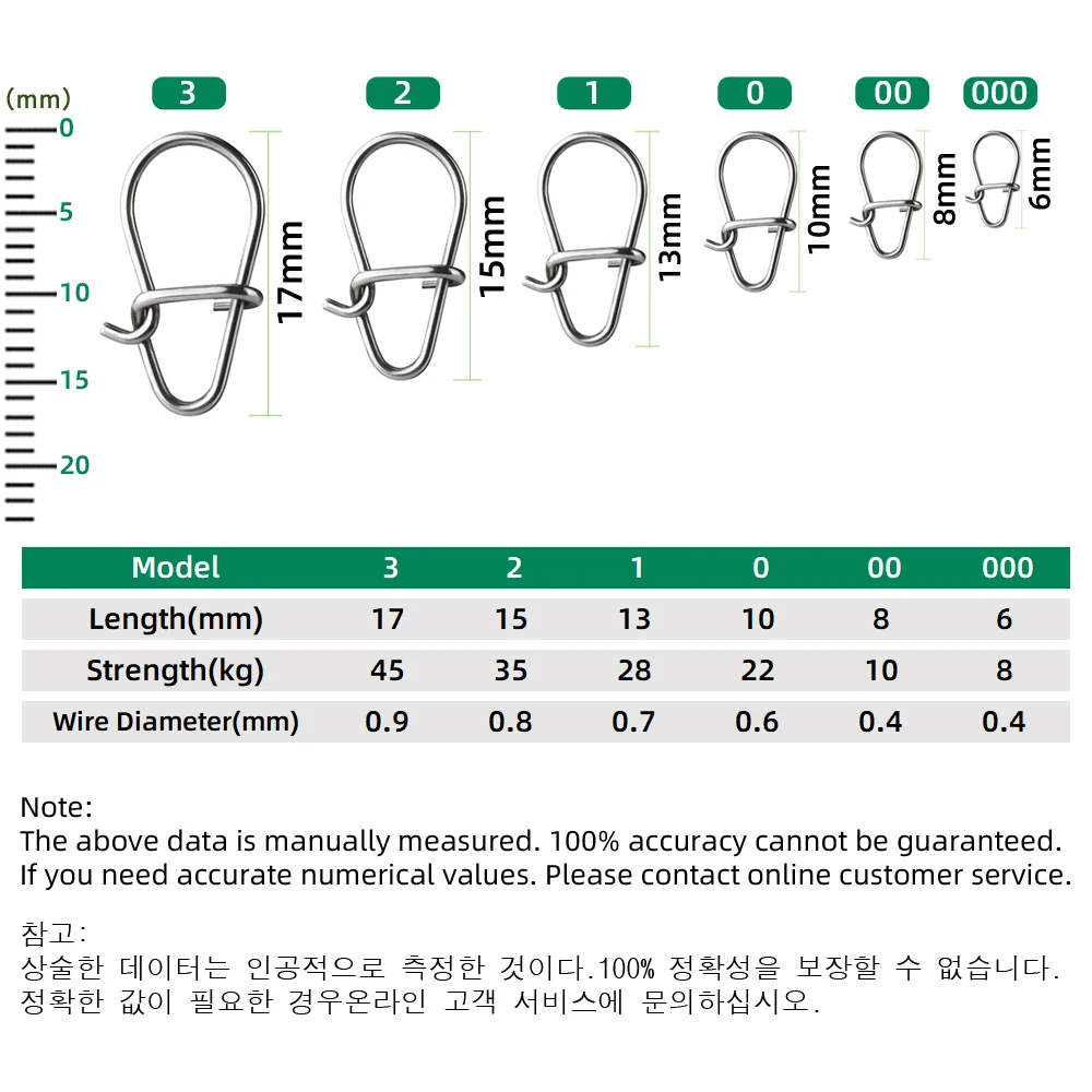 100 Uds. Bonito Pin de pesca con gancho, conector de señuelo giratorio de acero inoxidable 304, accesorios para aparejos de pesca, herramienta para peces - imagen 2