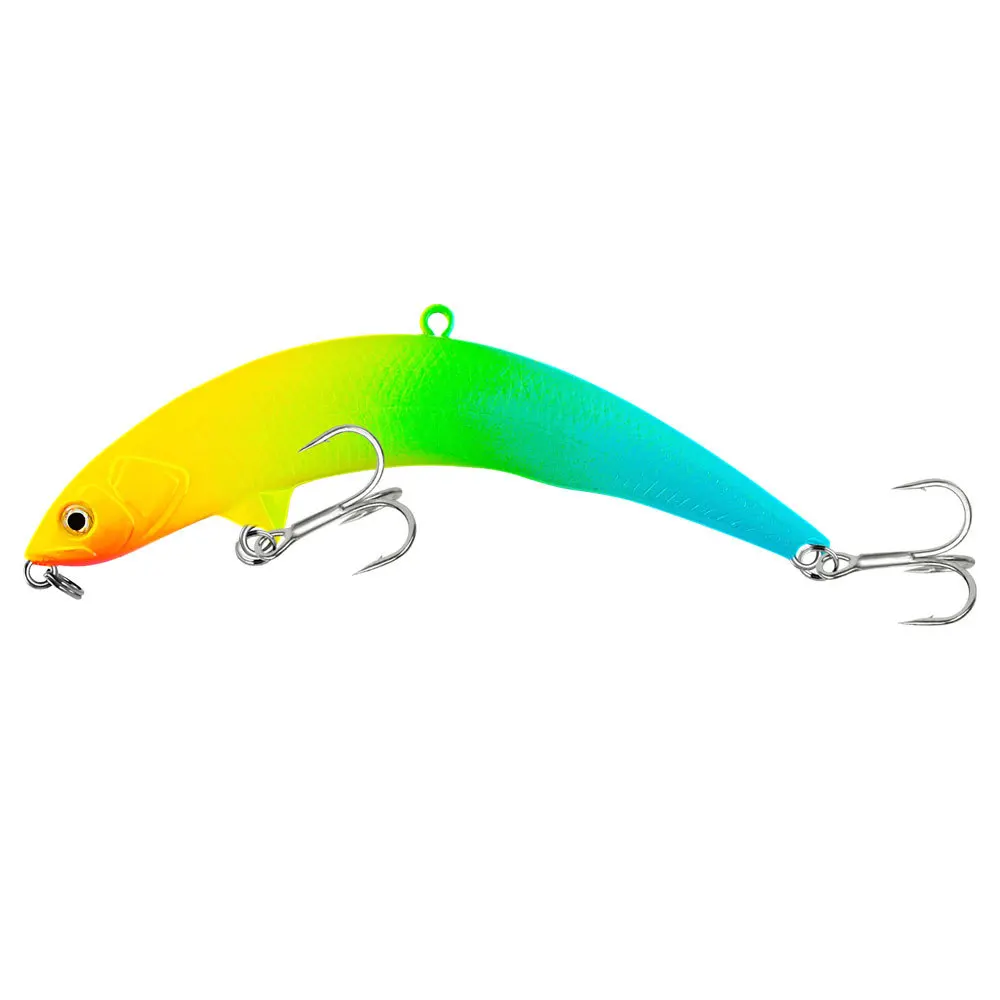 Señuelo de pesca colorido con diseño de gradiente vibrante