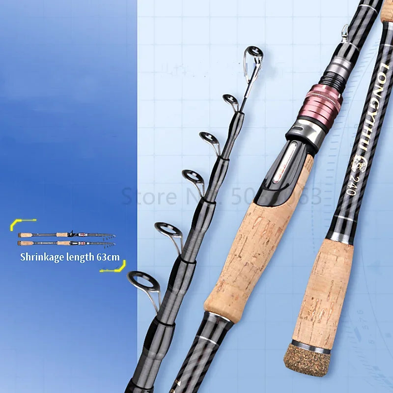 Caña de pescar telescópica pequeña de viaje, caña de fundición giratoria para agua de mar, agua dulce, lubina, trucha - imagen 5