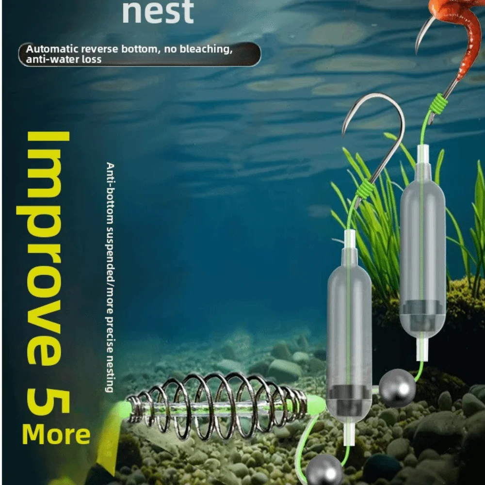 Anzuelo doble para Pesca, aparejos de pelo, anzuelo con jaula de cebo, suspensión, anzuelo de Pesca de carpa, aparejos de Pesca de carpa listos, señuelo de Pesca - imagen 3