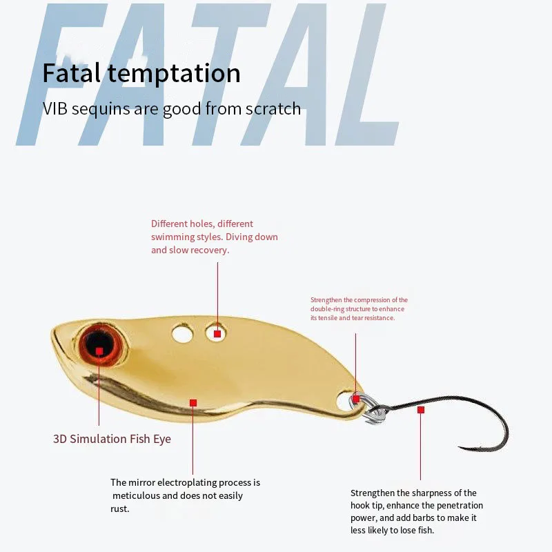 Señuelos de Pesca VIB de Metal, 2,5g, 3,5g, 5g, Mini cebo duro Artificial que se hunde, plantilla para trucha, lentejuelas, trémbling, Wobbler, aparejos de Pesca - imagen 3