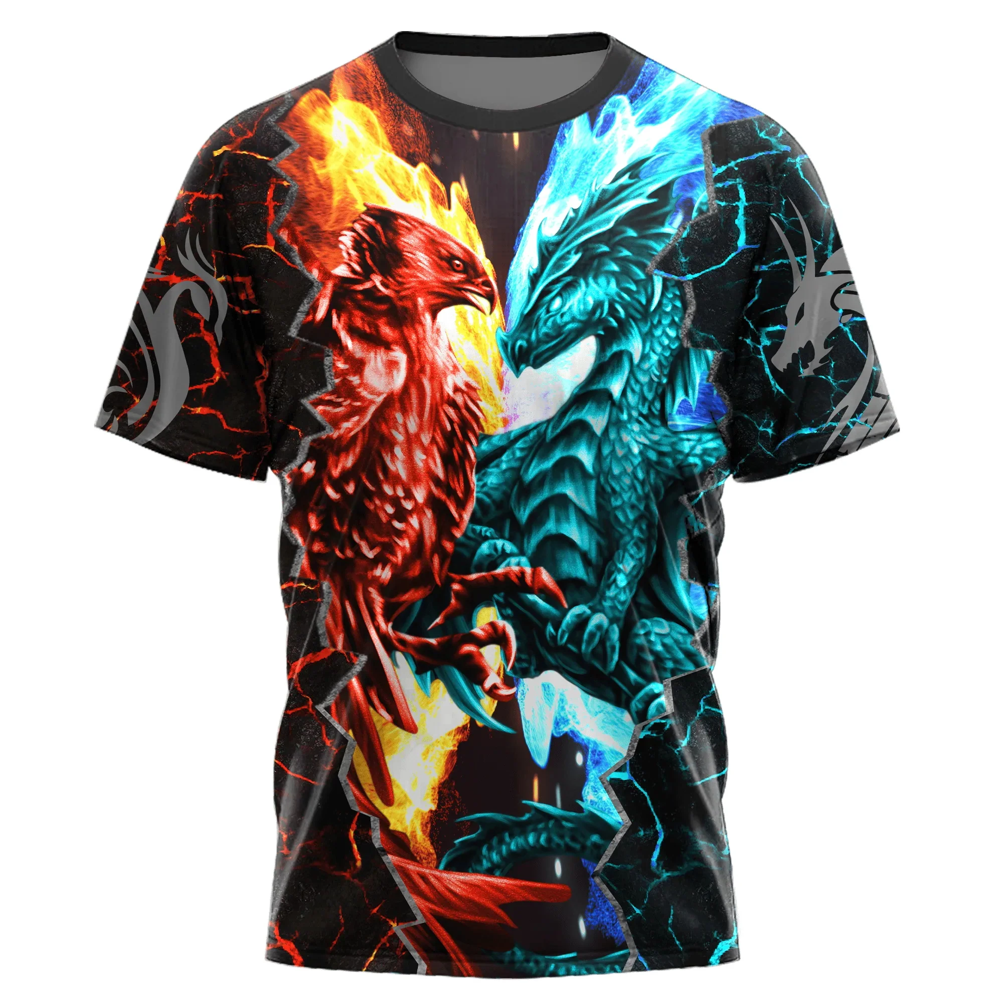 PLstar Cosmos-Camiseta de manga corta con estampado 3D para hombre, camisa de moda, informal, de verano, con patrón de tatuaje de dragón, TX297 - imagen 2