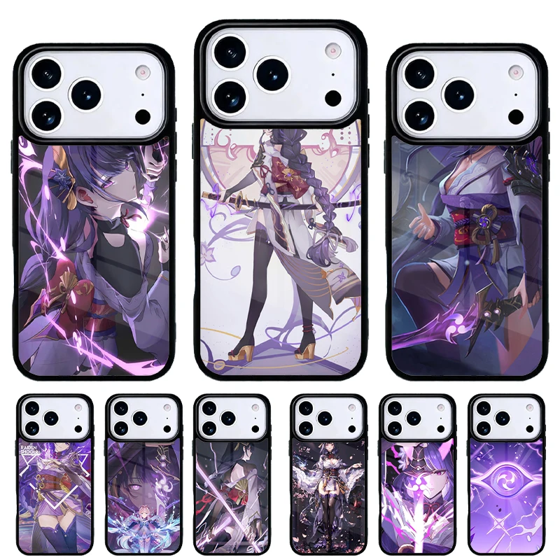 Funda Genshin Impact Raiden Shogun para iPhone Pro Max