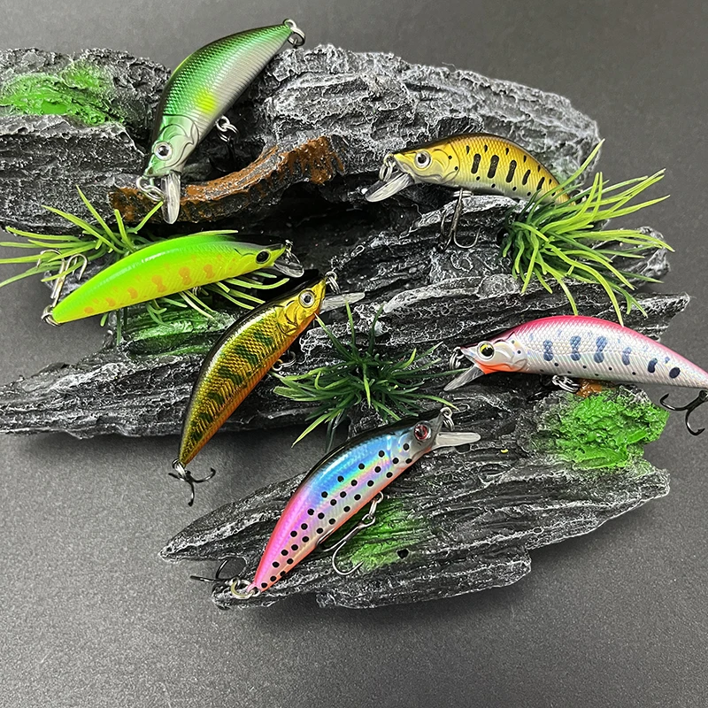 Señuelos de pesca de trucha, 50mm, 4,5g, señuelo de pececillo que se hunde, cebo duro Artificial 50S, equipo de cebo Twitch para pesca de agua dulce, superventas - imagen 5