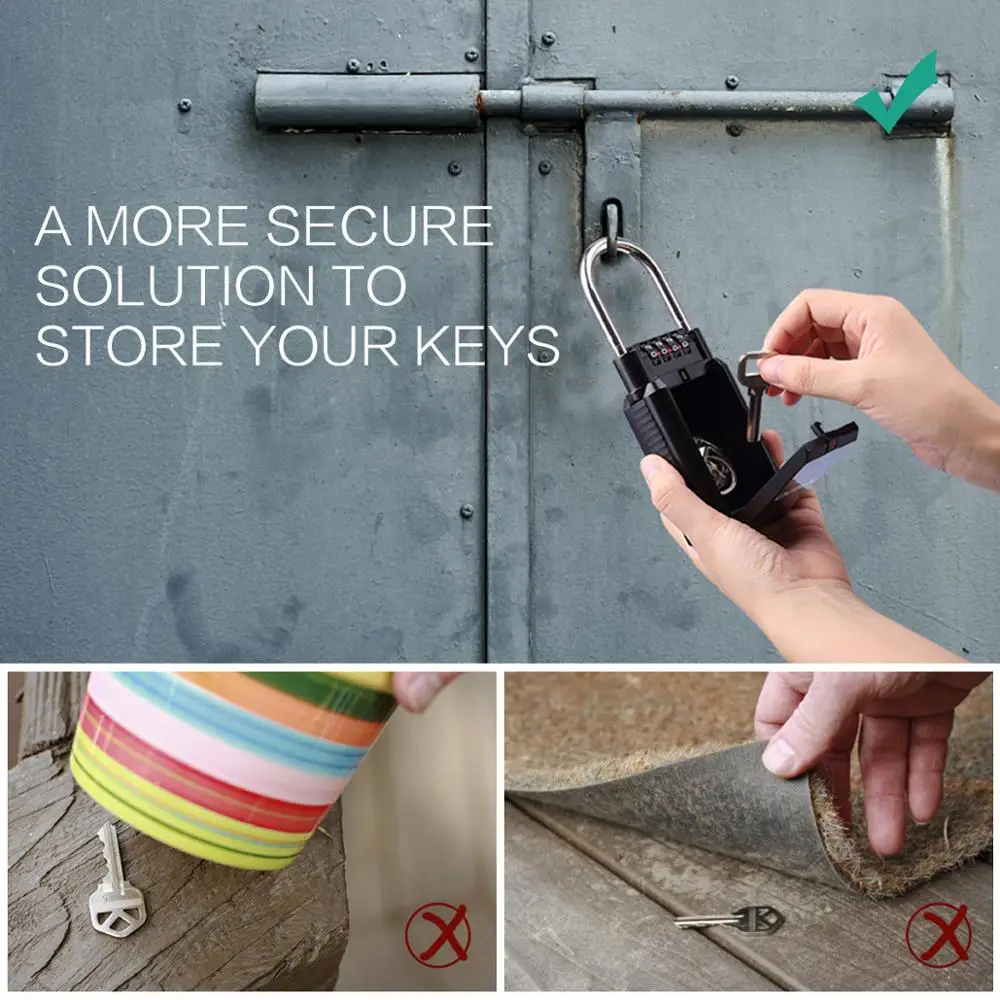 ORIA Caja seguridad impermeable – Candado 4 dígitos exterior pesca - imagen 4
