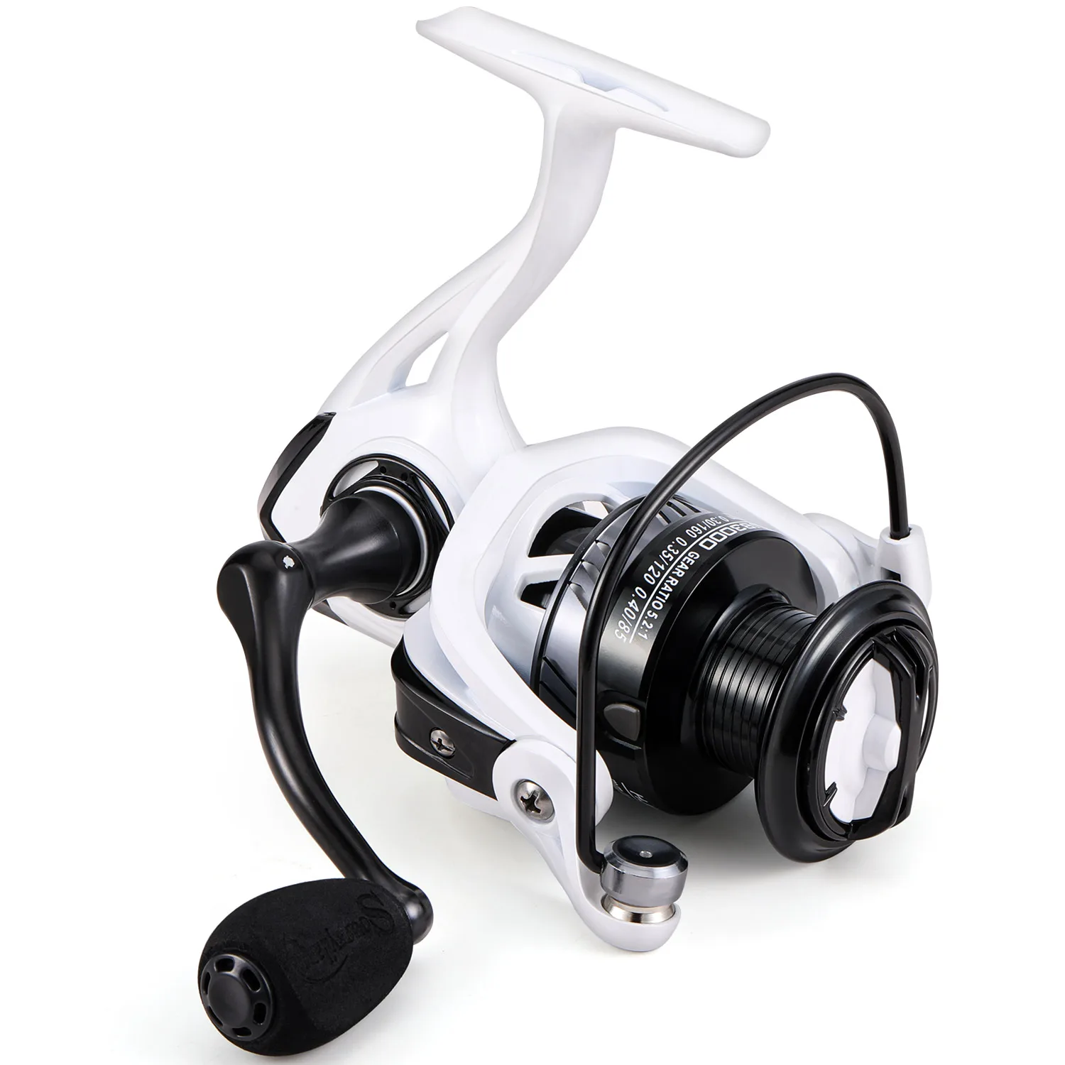 Carretes de Pesca Giratorios Sougayilang 2000-3000, Carretes de Pesca con Mango de EVA, Relación de Velocidad 5.2:1, Arrastre Máximo de 8 kg con Regalos Misteriosos - imagen 2