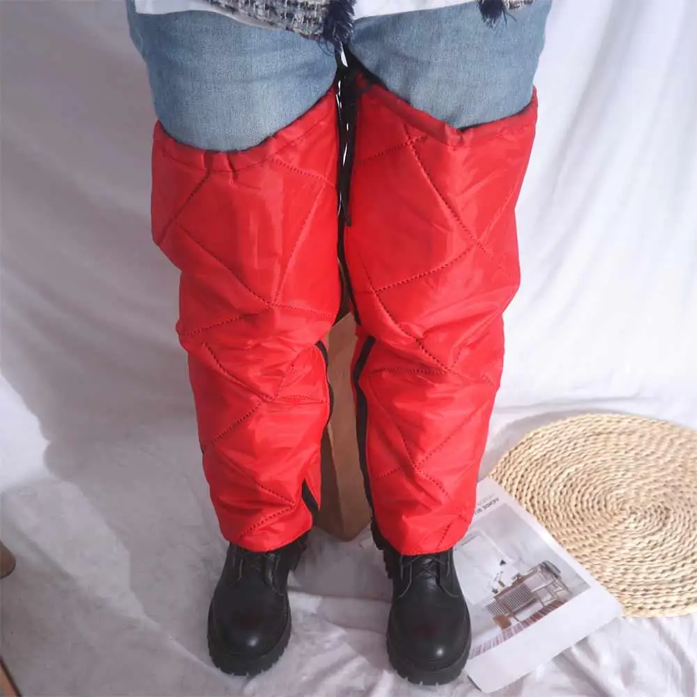 Rodilleras impermeables para motocicleta, 2 uds., Chaps completos, gruesos, cálidos, para invierno, espinilleras, negro/rojo, 60cm - imagen 4