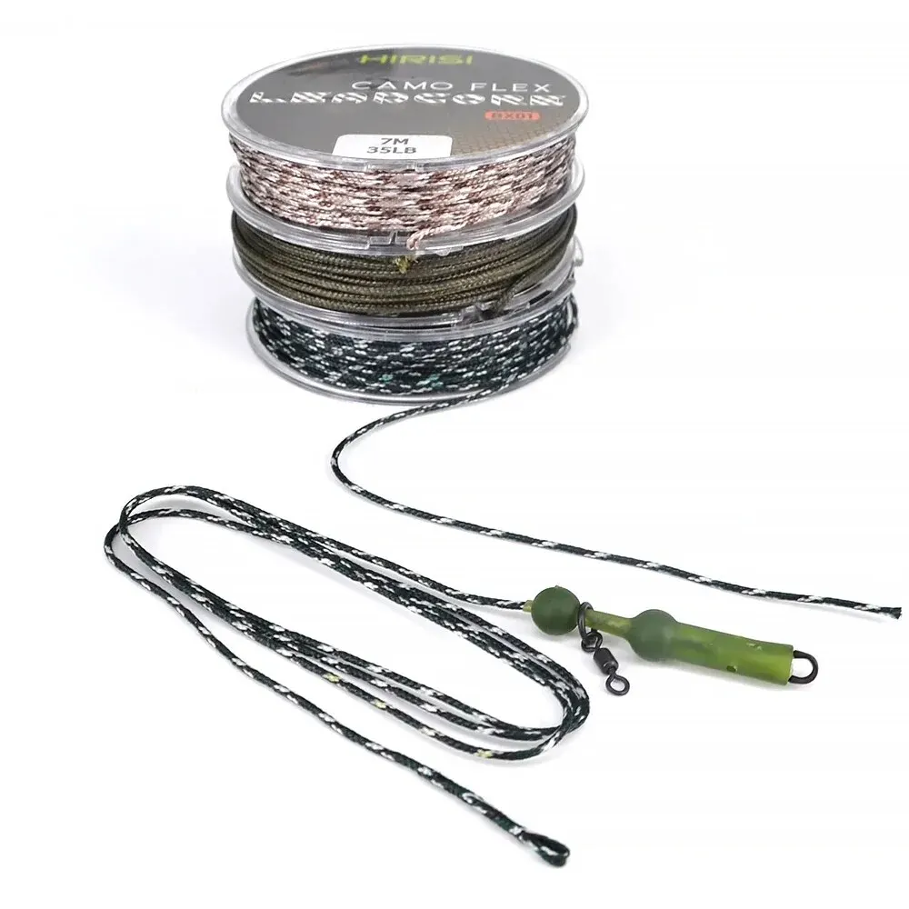 1 Uds. Línea de aparejos de pesca de carpa Leadcore de 35LB y 7M, aparejos de pelo de carpa, línea de plomo trenzada de 3 colores - imagen 5