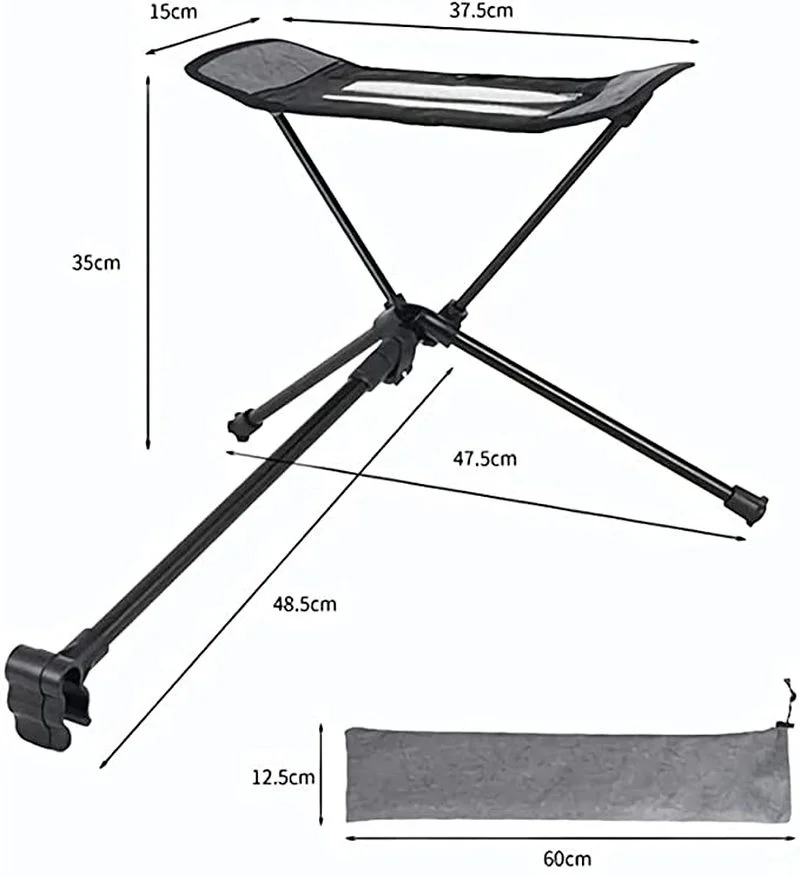Reposapiés retráctil plegable portátil, Kit de silla de Camping, reclinable, columpio, silla Moon, silla de playa - imagen 5