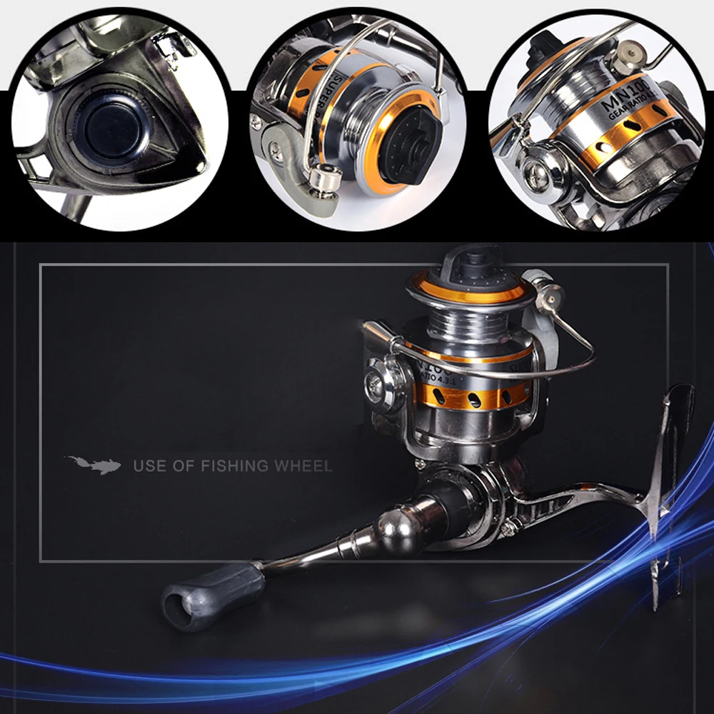 Mini carrete de pesca giratorio de alta velocidad, 2 + 1 rodamientos de bolas, mano izquierda/derecha, 4,3, aparejos, rueda de pesca en hielo de mar y carpa,онтуту sita рыlıkвlı - imagen 5