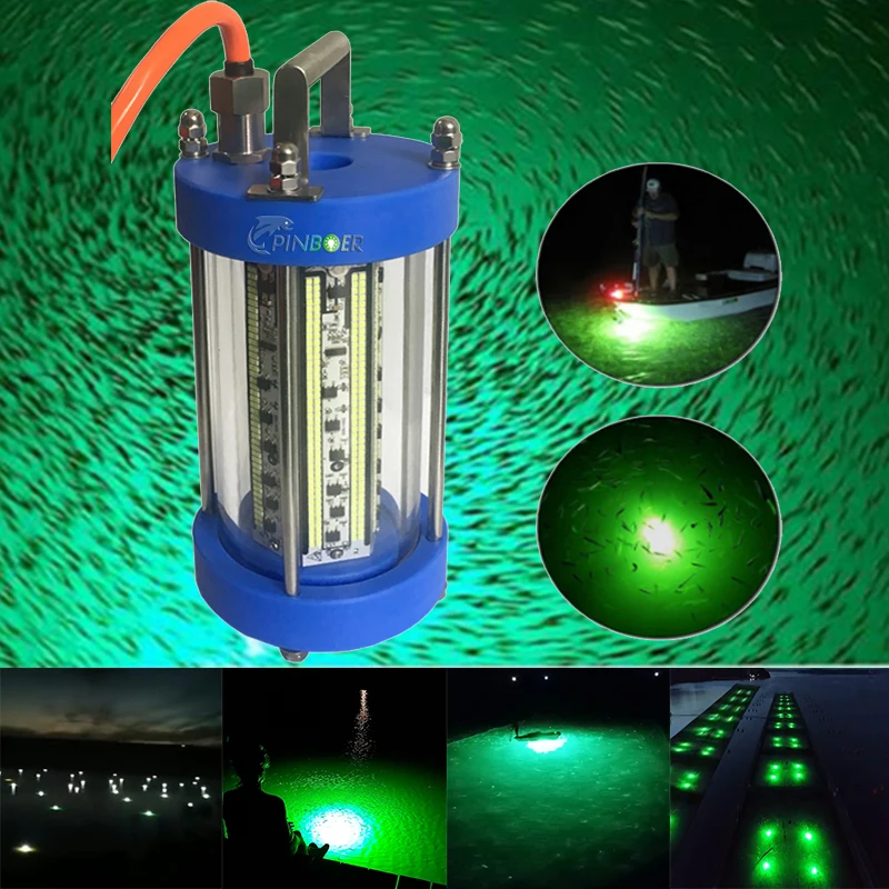Pinboer Luz de pesca submarina 600W AC220V 78000LM Lámpara LED sumergible verde de alta potencia con súper brillo - imagen 5