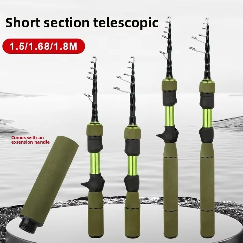 2026 nueva caña de pescar retráctil de carbono, mango de diámetro variable, caña de pescar con mango de pistola, accesorios y suministros para equipos de pesca - imagen 2