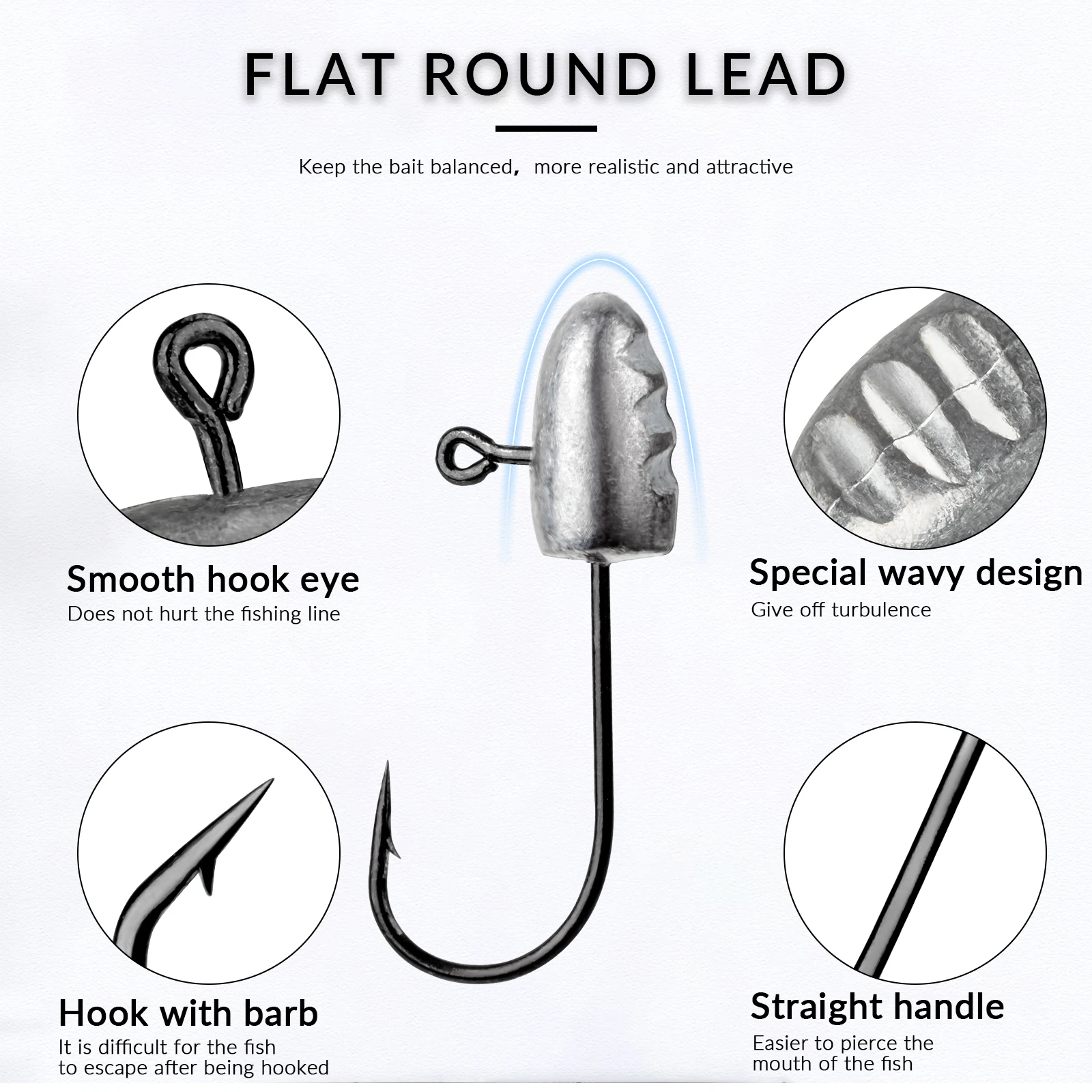 THKFISH-anzuelos con cabeza de plomo, 10 Uds., 3g, 4g, manivela, anzuelo de pesca con cabeza, Mini plantillas, señuelos de gusanos blandos, anzuelo para pesca de lubina y carpa - imagen 3
