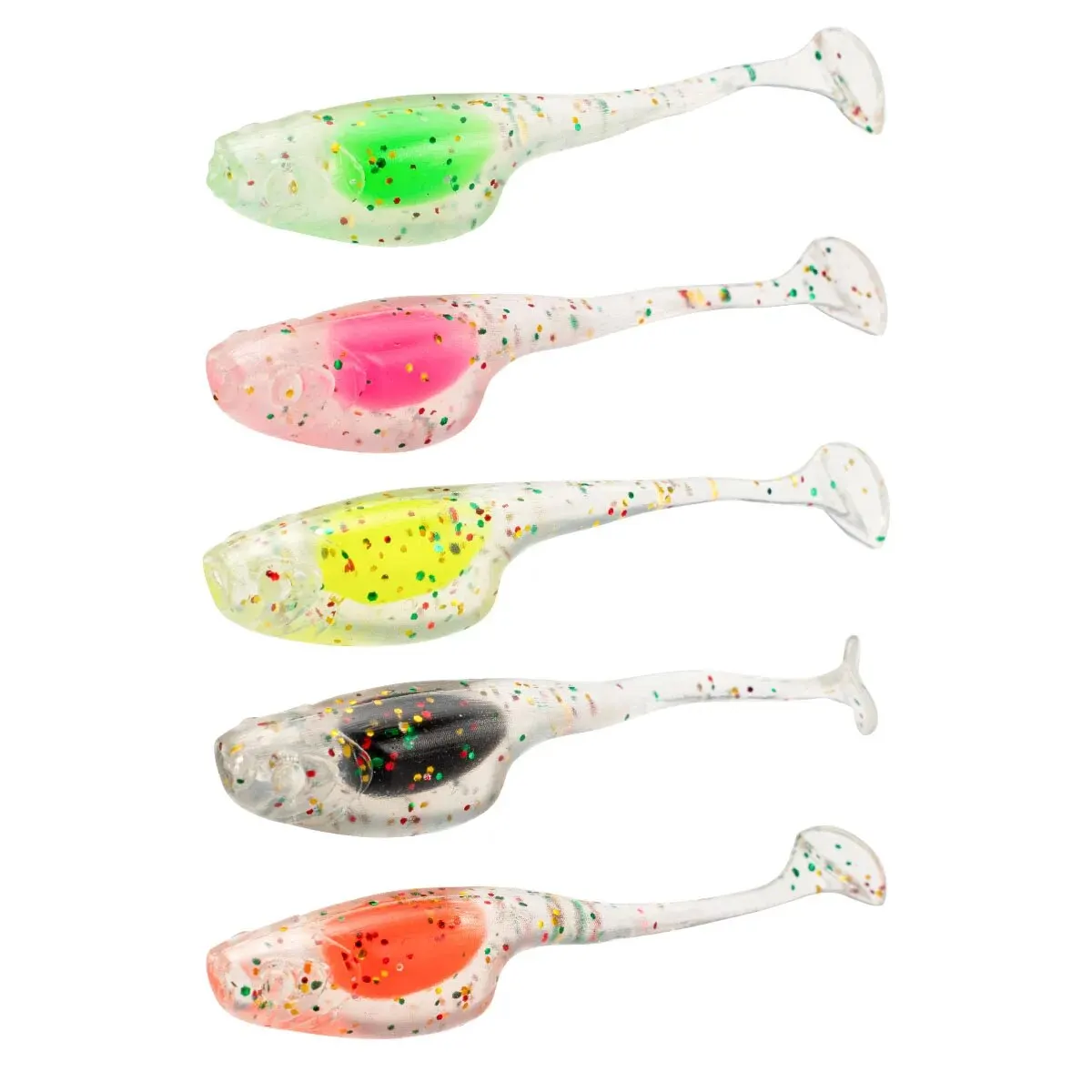 25 unids/lote paleta t-tail Shad Ajing señuelo de pesca 5cm 0,8g Rockfish goma suave señuelo Artificial cebo lubina - imagen 2