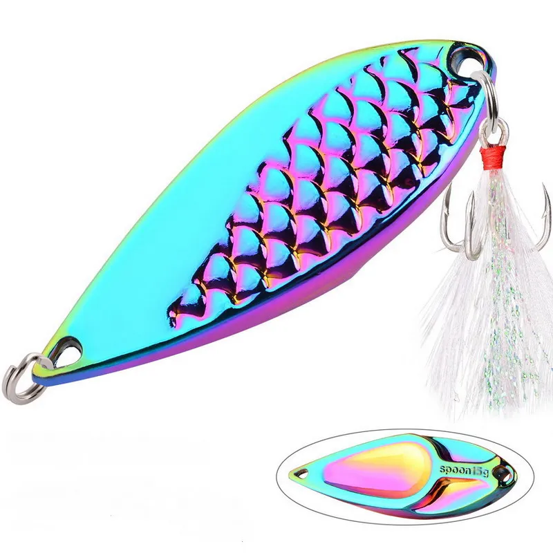 1 Uds 2,5G-50G cuchara giratoria de Metal señuelos señuelo de pesca de trucha cebo duro lentejuelas Paillette cebos artificiales Spinnerbait herramientas para peces