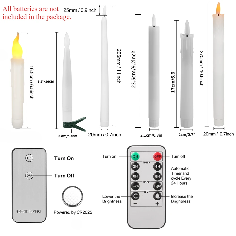 Velas LED con ventosas Navidad cónicas parpadeantes sin llama ventana - imagen 2