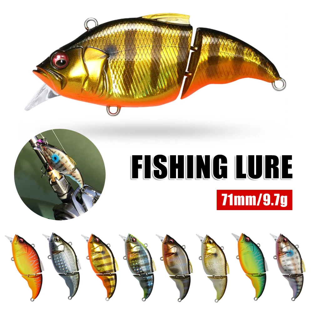 Wobbler señuelo de pesca de 2 segmentos, cebo duro Artificial flotante con gancho, aparejos de pesca de agua salada y carpa, 71mm/9,7g - imagen 3