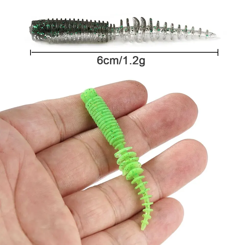 SUNMILE pesca cebo suave gusano 65mm/1,2g 10 unids/lote cebos artificiales pesca Wobblers Leurre Souple señuelo lubina perca trucha señuelos - imagen 5