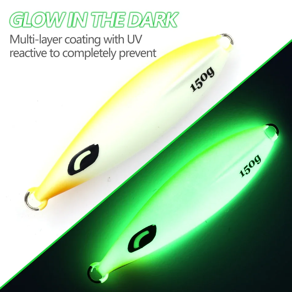 MOOKZZ SLOW Jigging nuevas plantillas de Metal señuelo de pesca 40g 60g 80g 100g 130g 150g 200g 250g Señuelos de pesca de mar de Metal grande - imagen 3