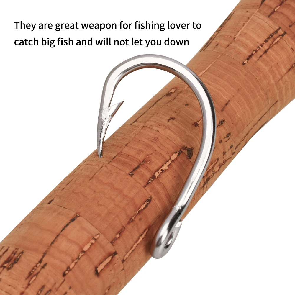 Ellllv-anzuelos de pesca de acero inoxidable, anzuelos de pesca de gran tamaño, 100, 4/0, 5/0, 6/0, 7/0, 8/0, 9/0, 10/0, 12/0, - imagen 4