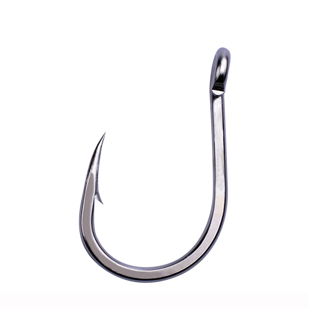 100 Uds 1/0-9/0 anzuelos de Pesca de mar con púas de acero inoxidable con anilla anzuelos de Jigging artículos de Pesca aparejos accesorios de Pesca