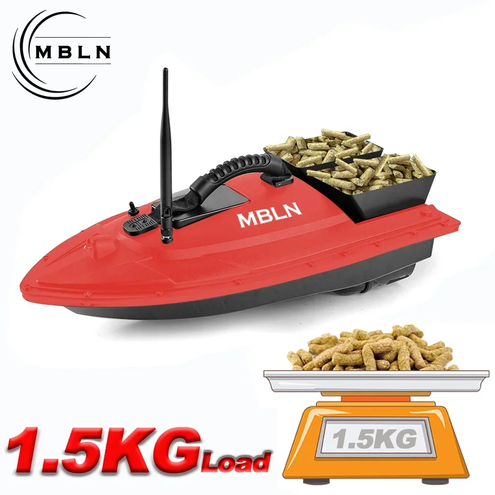 MBLN Barco de cebo para pesca de carpa, doble toldo, carga de 1,5 kg, alcance remoto de 300 m, velocidad de 1 m/s, herramienta de cebo de precisión para pescadores