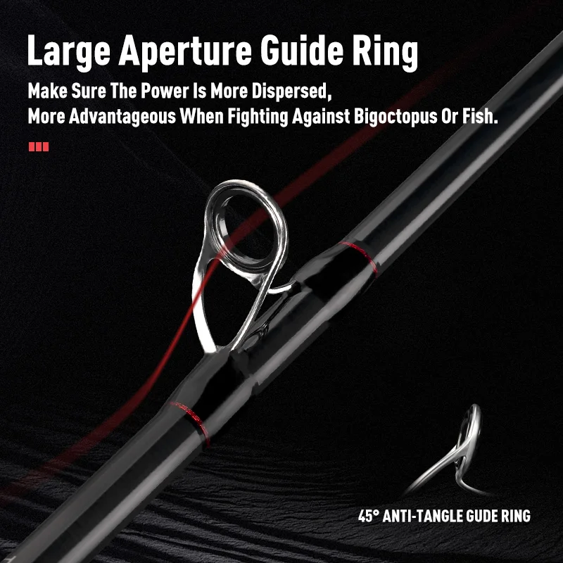 Cañas de pescar YOOFISH EGITAKO de carbono 170MH H 2 secciones pulpo punta de titanio sepia caña de pescar calamar barco caña de pescar - imagen 4