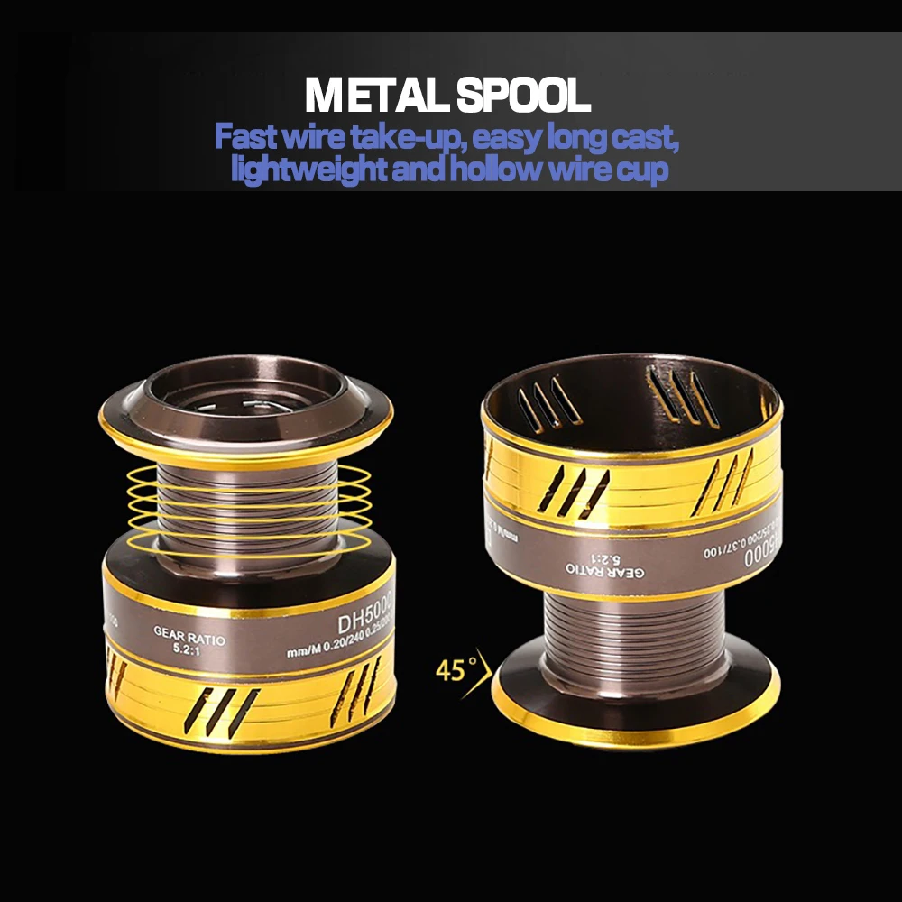 JIGGING-carrete de pesca de agua dulce y salada, bobina giratoria de arrastre máximo de 10KG, cuerpo de grafito duradero, 2000, 3000, 4000, 5000, 6000, 7000 - imagen 3