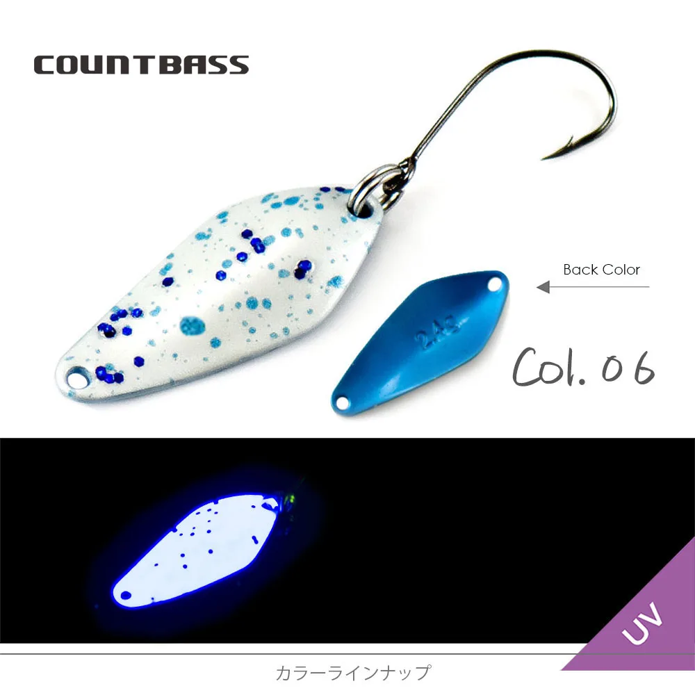 Cucharas de pesca de trucha COUNTBASS, 2,4g, 3/32oz, señuelo de Metal fundido para salmón, lubina, Lucio, cebo de Metal de latón - imagen 5
