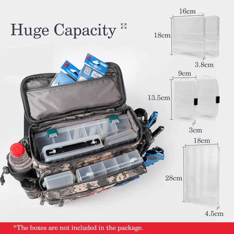 NOEBY-Bolsa de aparejos de pesca, riñonera multifuncional de 452317cm, caja de señuelos de alta capacidad para deportes al aire libre, bolsa de pesca en barco - imagen 3