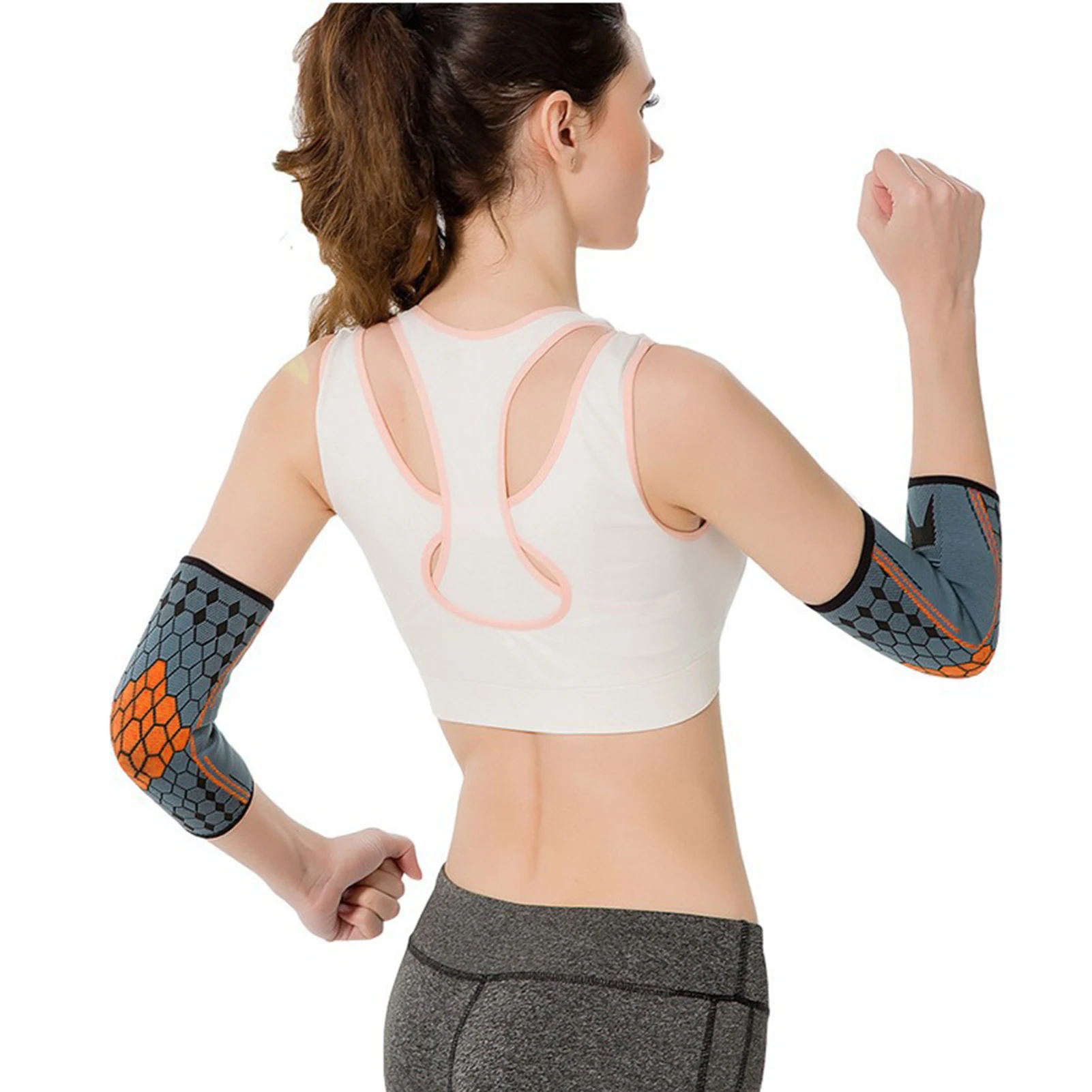 Rodilleras deportivas universales, cubierta protectora de articulación de codo tejida de nailon, juego de pelota para correr, rodilleras de presión para entrenamiento físico, 1 ud. - imagen 2