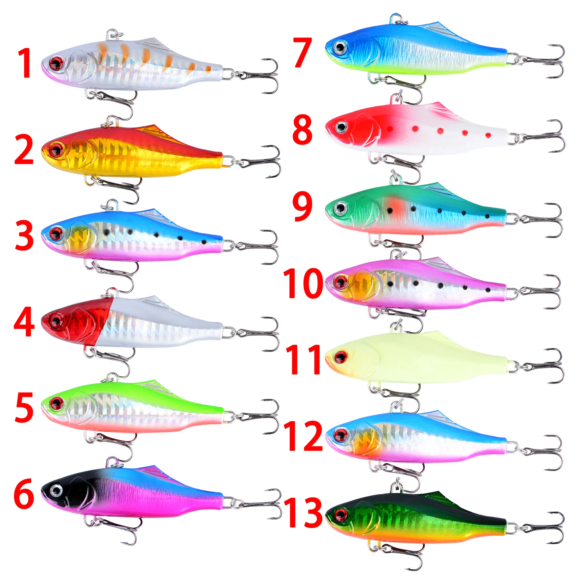 1Pc Señuelos de Pesca VIB cebo Artificial Bass Crankbait Wobblers aparejos de Pesca - imagen 5