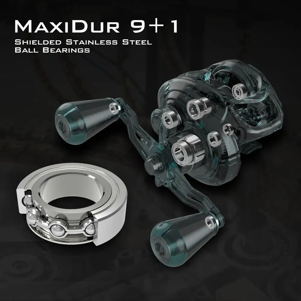 KastKing-carrete de pesca Crixus ArmorX Baitcasting, 9 + 1 rodamientos de bolas 7,2: 1, alta relación de engranaje, 8kg de arrastre, marco de aluminio, rueda de pesca - imagen 5