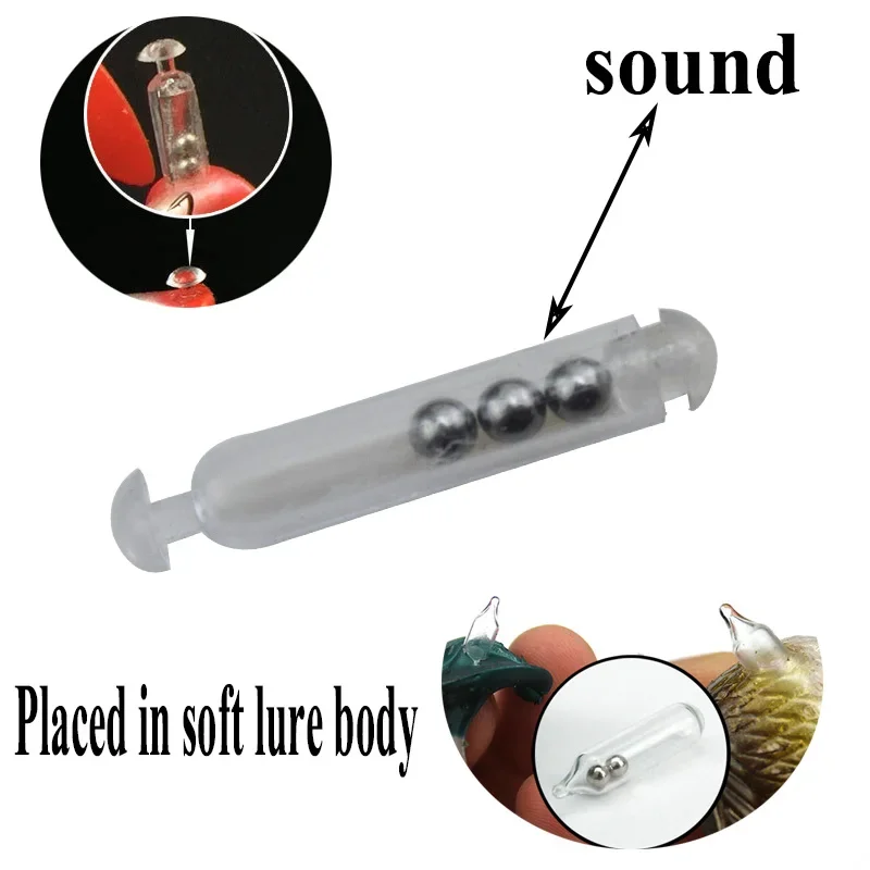 20 Uds. Señuelos de pesca de plástico, sonajeros, tubo de inserción, plantilla de gusano suave, señuelo de pesca, atado de moscas, barra de sonido de pesca, fabricación de cebos - imagen 2