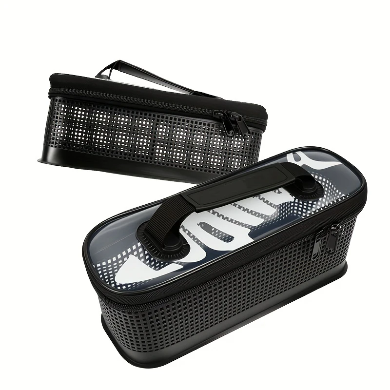 Bolsa portátil anticorrosión para pesca, plantilla de fundición de Metal, señuelo, caja de engranajes gruesa para cubo de pescado vivo, caja de almacenamiento flotante, bolso - imagen 3