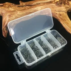 Anzuelos circulares anzuelos de pesca 75 piezas 1 #   1/0 #   2/0 #   3/0 #   4/0 #   Anzuelos de pesca de pulpo de acero rico en carbono, anzuelos de púas para trucha lubina