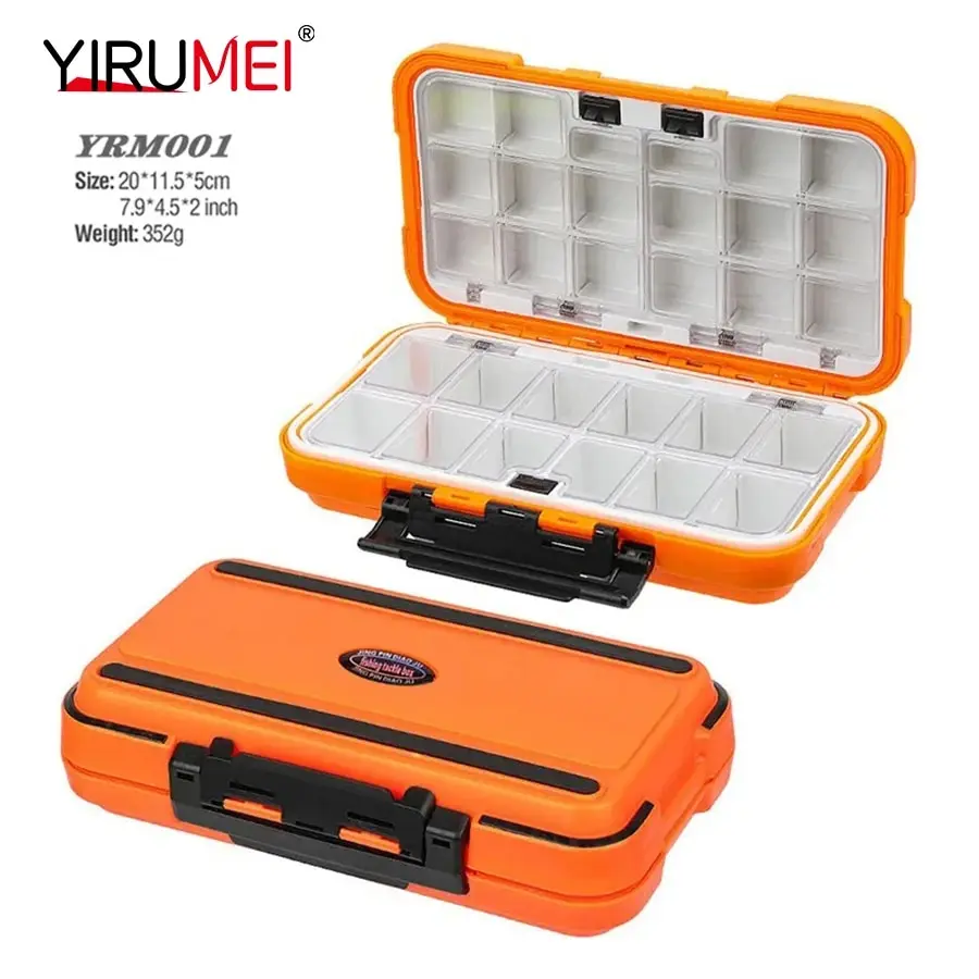 Caja de aparejos de pesca impermeable, accesorios de pesca, caja de almacenamiento de herramientas, señuelo de anzuelo, cajas de cebo falso, carpa para productos de pesca