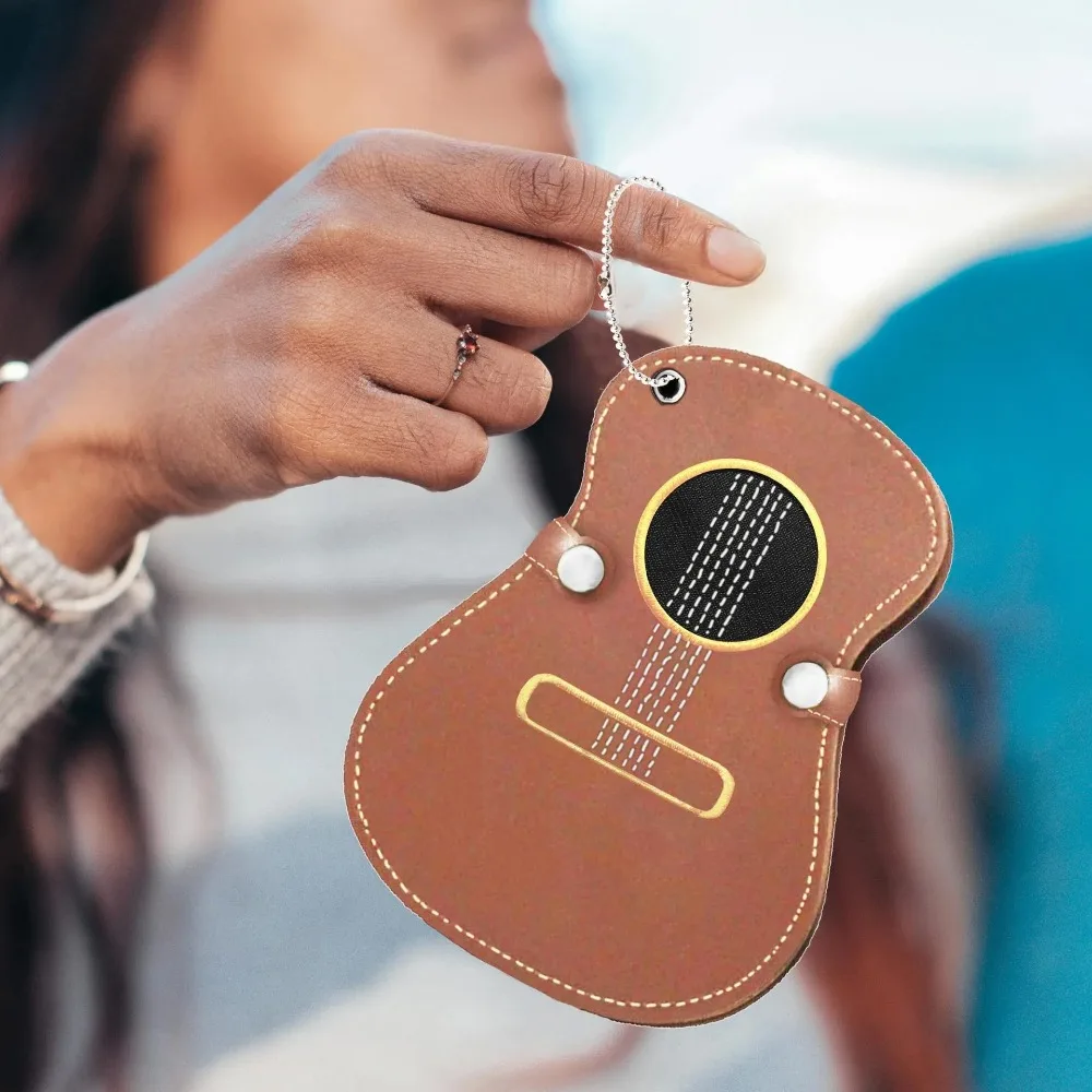 Estuche protector para púas de guitarra de gran capacidad, Clip para púas de guitarra duradero y sencillo, bolsa para púas de guitarra para personas mayores de PU, guitarra acústica - imagen 3