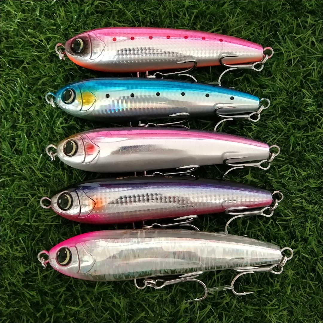 Señuelo de pesca con lápiz Topwater, 16cm, 71g, sonajero flotante, superficie de cebo duro, agua salada para Lucio, aparejos de pesca - imagen 5