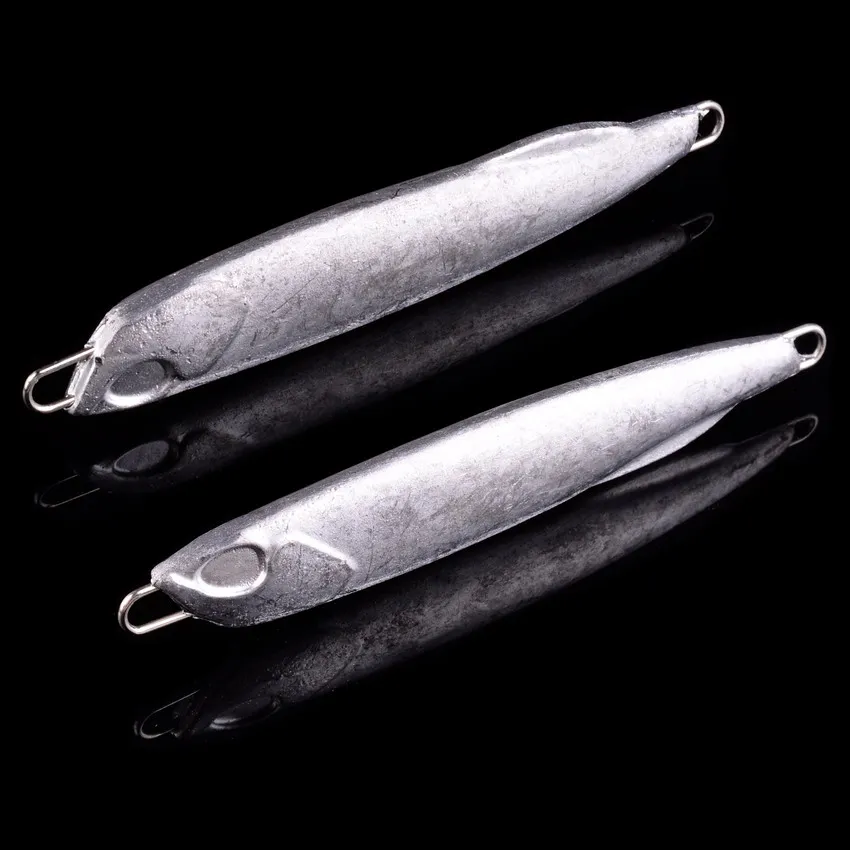 20 piezas plantillas de Metal sin pintar Señuelos de Pesca peso 10g-40g Trolling cebo de pesca de lubina en blanco trucha Jigging señuelo Jig señuelo de agua salada - imagen 5