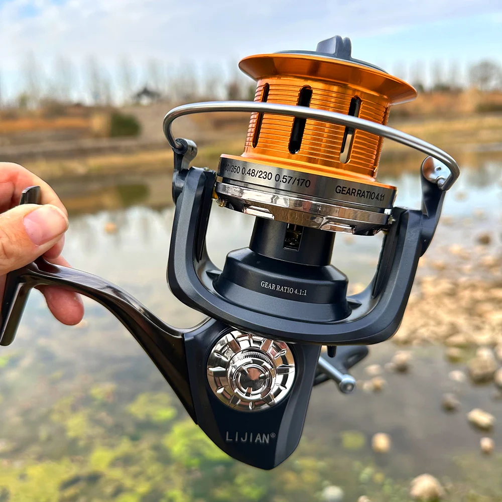 Carrete de pesca grande serie 9000 10000 12000, copa de línea de Metal, fuerte fuerza de tracción, 25KG, accesorios de pesca para barcos de mar para todas las aguas - imagen 3