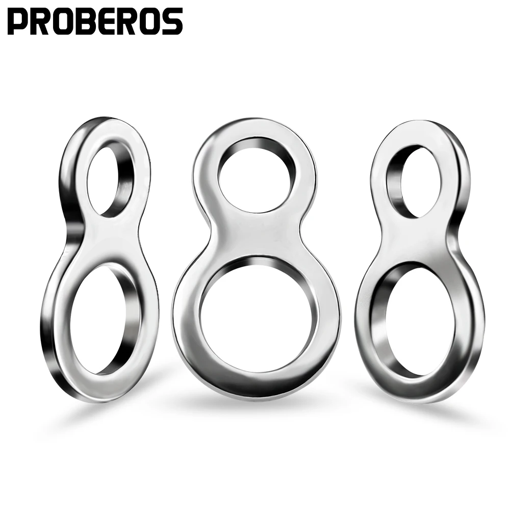 PROBEROS 20 piezas conector de anillo de ocho figuras Clip de pesca sujetador de señuelo de barco de acero inoxidable Clips plateados