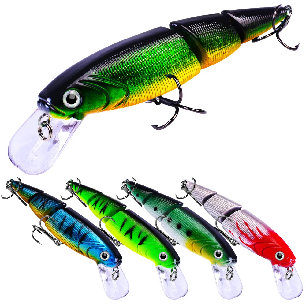 PROBEROS-señuelo de pesca duro, 5 piezas, 110mm, multisección, Ojos de pez 3D, Crankbaits, cebo Artificial para pesca de carpa - imagen 3