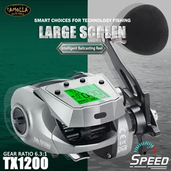 Nuevo carrete de conteo eléctrico carrete de fundición de cebo eléctrico carrete de pesca de barco de mar TX1200 izquierda/derecha 16KG carrete de lanzamiento/jigging carrete de atún