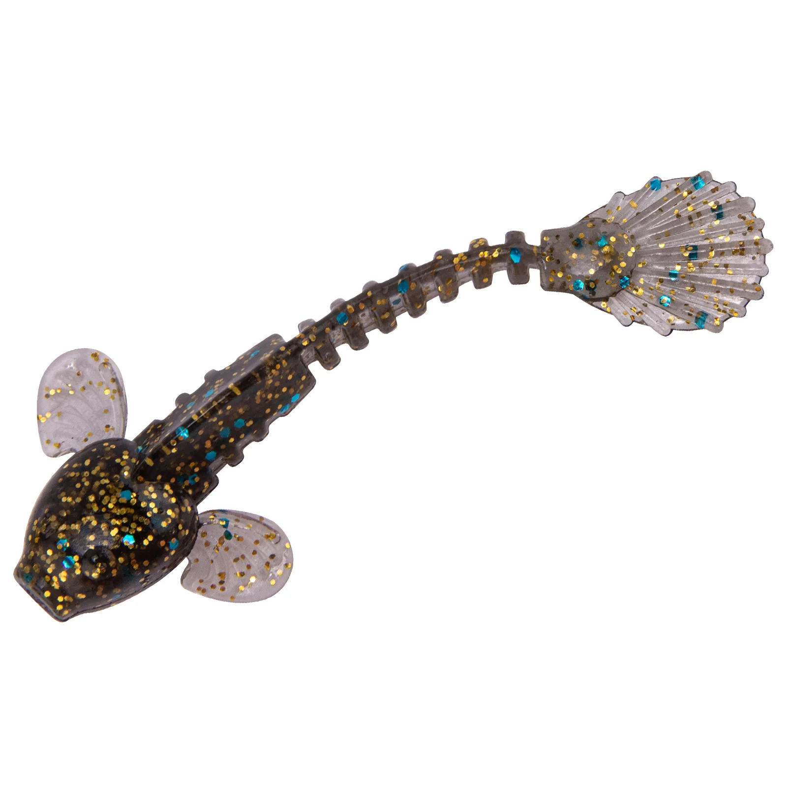 Señuelo de pesca de plástico suave, gusano suave de cola plana, 7cm, 2,1g, salamandra gigante simulada, cebo de silicona que se hunde para lubina y trucha, 16 Uds.