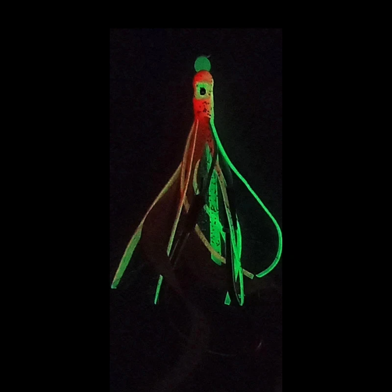 Anzuelos de asistencia Lumious Slow Jig con falda silicona brillante - imagen 3