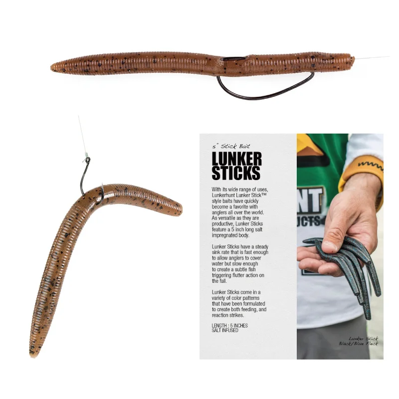 US Langke-Cebo blando para pesca de agua dulce, gusano de fideos, LUNKERHUNT, carretera de alta gravedad salada - imagen 2