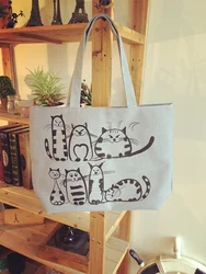 Bolso de playa con cremallera - estampado gatos dibujos animados