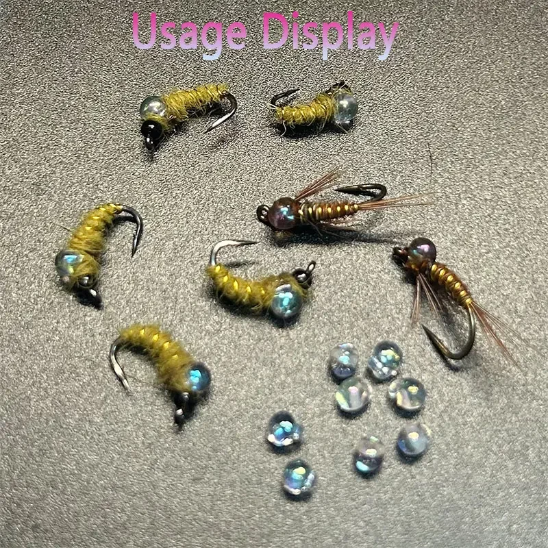 Bimoo 100 Uds 2,8mm/0,11 pulgadas cuentas de burbujas de lágrima de plástico Material para atar moscas cuentas transparentes para atar # 8~ # 12 Bug Midge Ninfa Emeger - imagen 5