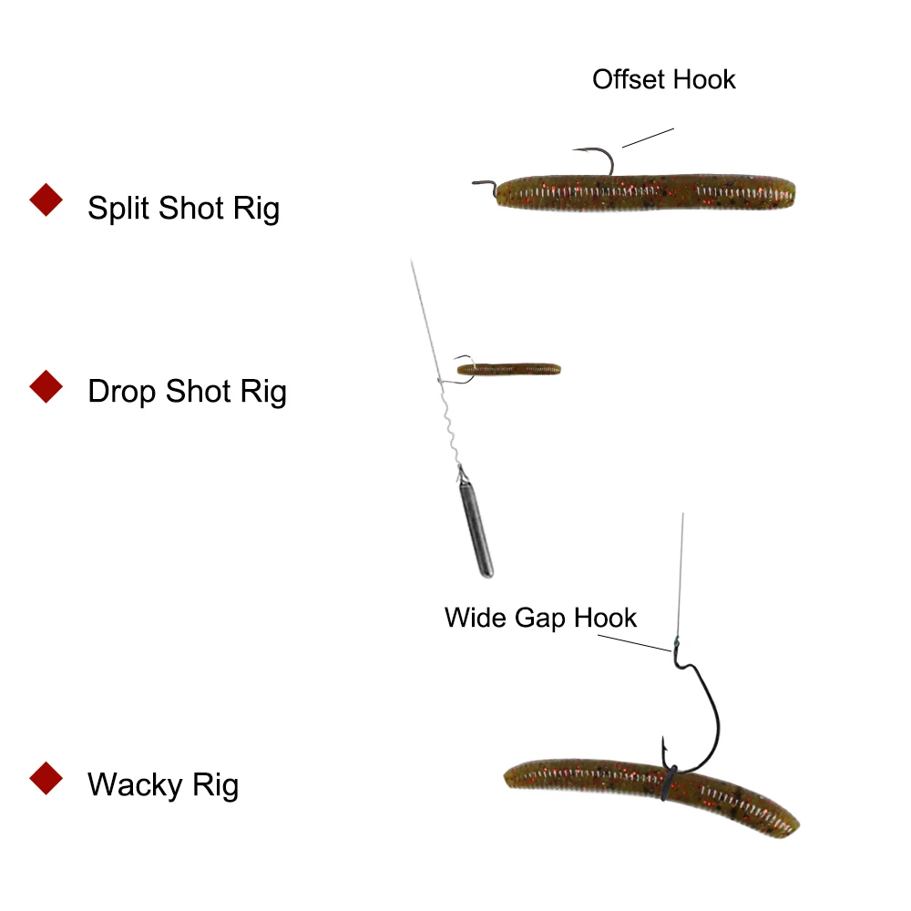 Señuelo de plástico suave para pesca, gusano para aparejo loco, Texas Rig Ned Rig, tiro directo, SwimBait, agua salada, Walleye, lubina, trucha, perca, 15 piezas - imagen 3